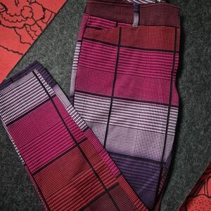 New York & Company Pink and Purple Straight Leg Pants